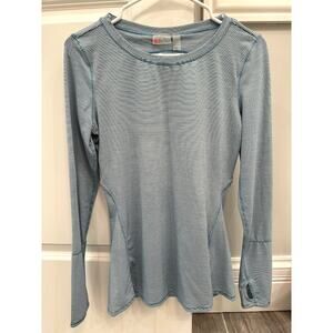 Zella Striped Top With Cutout Back. Size: Small Color: Green/Blue